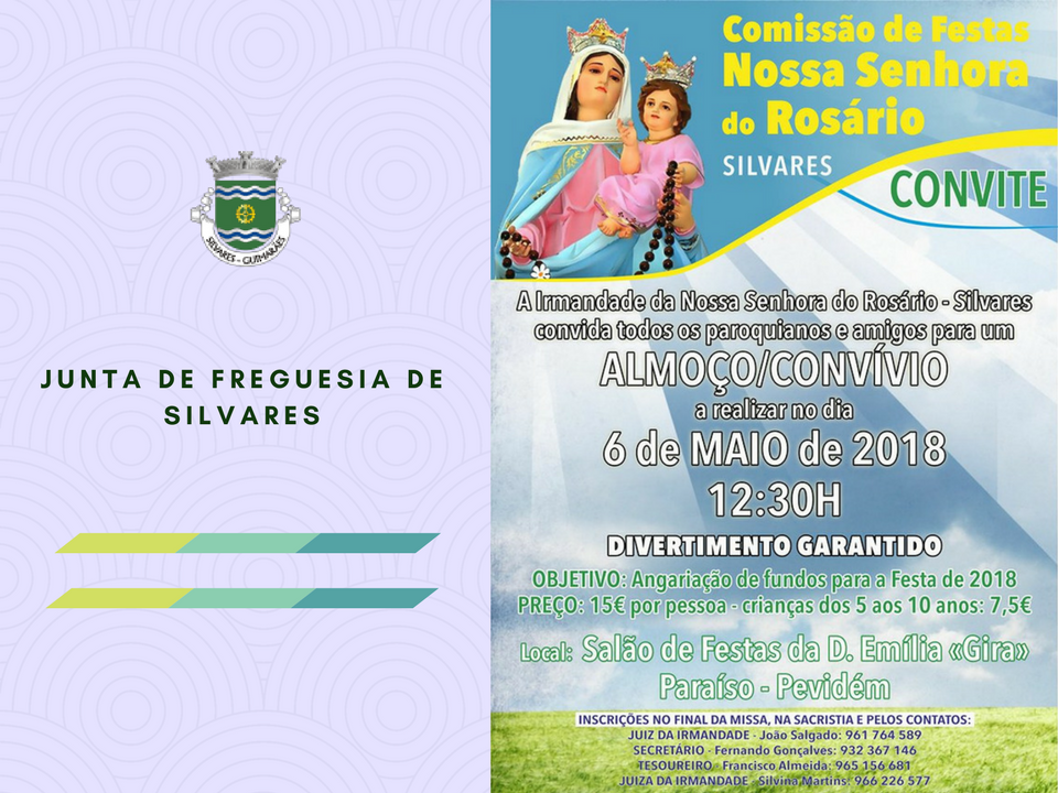 Comissão de Festas de Nossa Senhora do Rosário | Divulgação de Almoço Convívio 